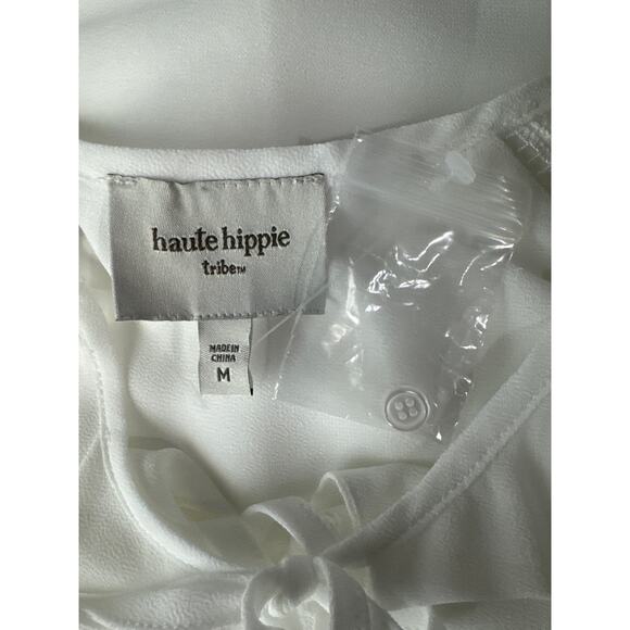 Haute Hippie Tribe, Peasant Blouse, NWOT, White, Medium, Chiffon - Picture 5 of 6
